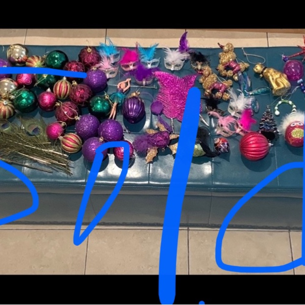 Peacock Ornaments and Santa